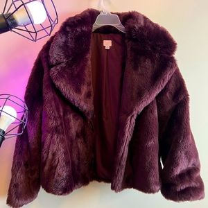Burgundy Fur Coat